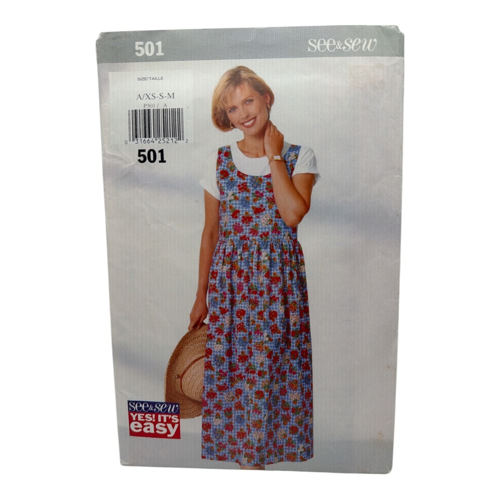 BUTTERICK PATTERN 501 SEE & SEW JUMPER MISSES SIZES XSMALL - XLarge Uncut NEW